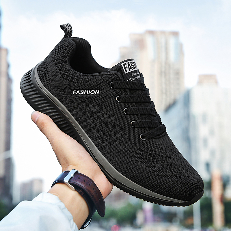 Knit Fabric Lace Up Sneakers - YRZL Спортивная обувь для мужчин Кроссовки