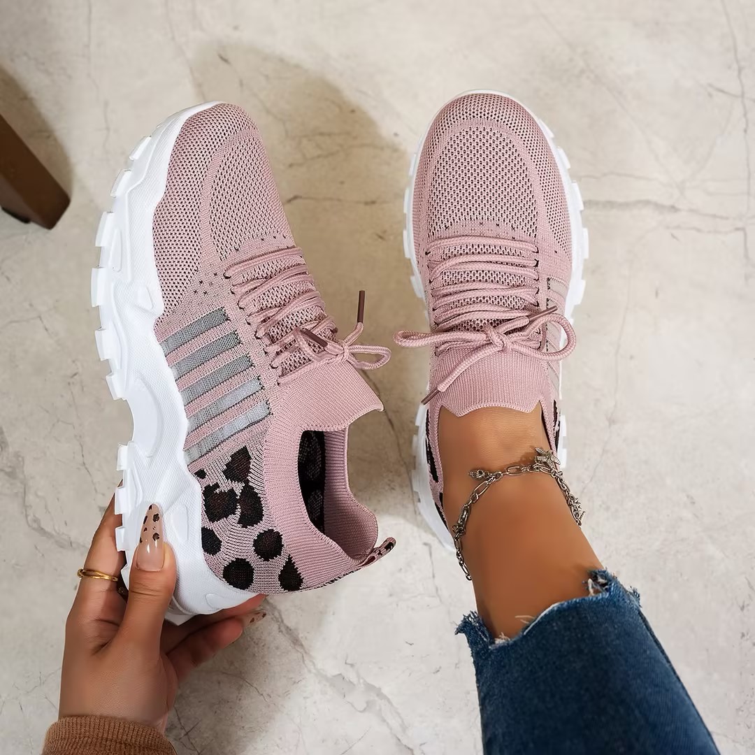 Женские весенне-осенние вязаны – обзор и цена Knit Fabric Lace Up Sneakers