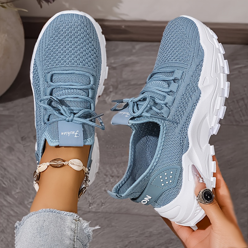 Дышащие вязаные кроссовки, мод – обзор и цена Knit Fabric Lace Up Sneakers