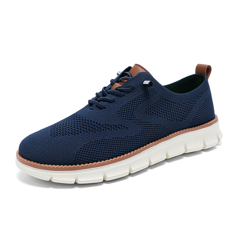 Новые мужские дышащие лоферы и – обзор и цена Knit Fabric Lace Up Sneakers