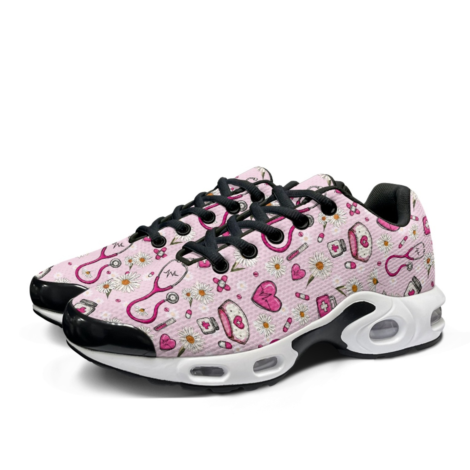 PENSTROLL Pink Daisy Hearts Мя – обзор и цена Air Cushion Jogger Shoes Men